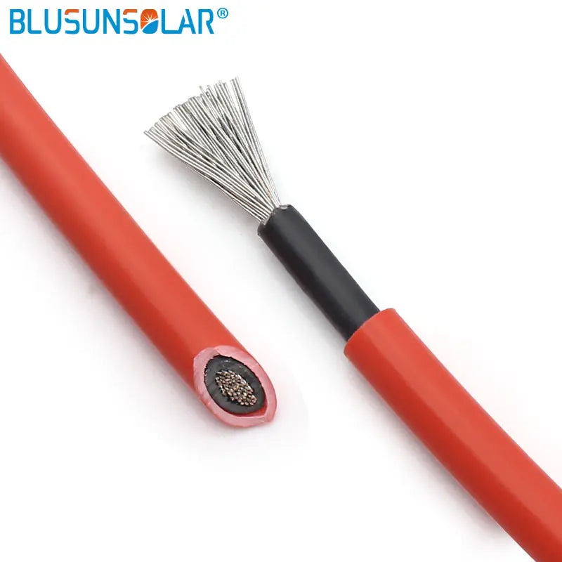 20 Meters 1500V Solar Photovoltaic Wire Red Black Single Core 4mm2/6mm2 12/10AWG Cable Tinned Copper XLPE Jacket for PV Panels PRIME RJ SOLAR PH