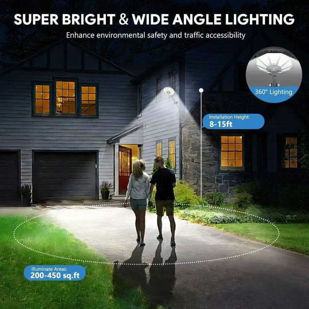MCDB14C40 Solar Wall Light Wide-Angle 180-Degree Lighting Weather Resistant 3.2V 6000mAh Outdoor Security Light