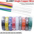 5/20M Single Core Copper Wire 26 24 22 20 18 16 14 AWG PVC Insulation Solid Tinned Plating LED Line DIY Equipment Electric Cable PRIME RJ SOLAR PH