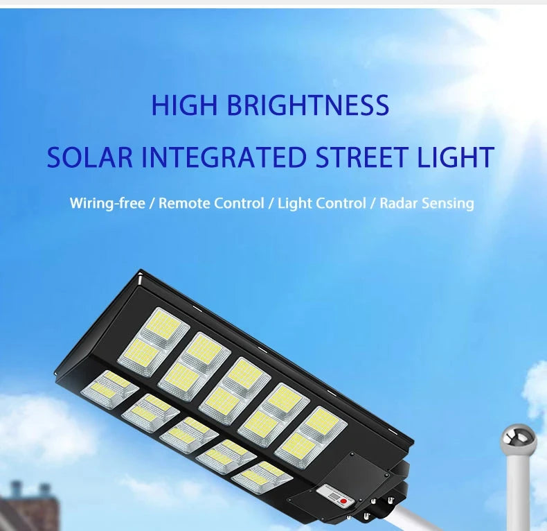 Solar Street Light 5000000LM Outdoor Solar Led Light Waterproof IP67 Solar Garden Lights for Plaza Garden Yard YX123TB