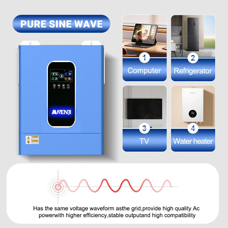 11KW Hybrid Solar Inverter 48V MPPT Photovoltaic On/Off Grid Inverter 220VAC PV 500V Built-in 160A Solar Charge Controller