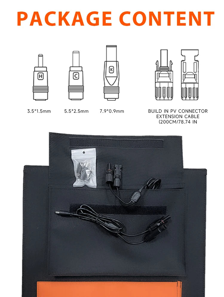 CTOLITY 200W Flexible Solar Panel System 36V Camping Monocrystalline Silicon Folding Pack Photovoltaic Cell CE FCC RoHS WEEE