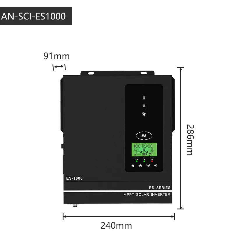 1600W 3000W Hybrid Solar Inverter 12V 24V 220V Pure Sine Wave Inverter Built in MPPT 80A Solar Charger Controller Max PV 400VDC PRIME RJ SOLAR PH
