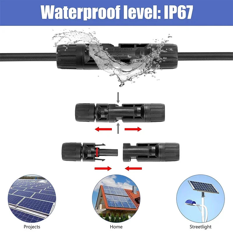 10/20/40/100/200 PCS PV Solar Connector DC 1000V 30A Connector Kit PV/MC Cables 2.5/4/6mm ² Plug For PV Solar Panel Components PRIME RJ SOLAR PH