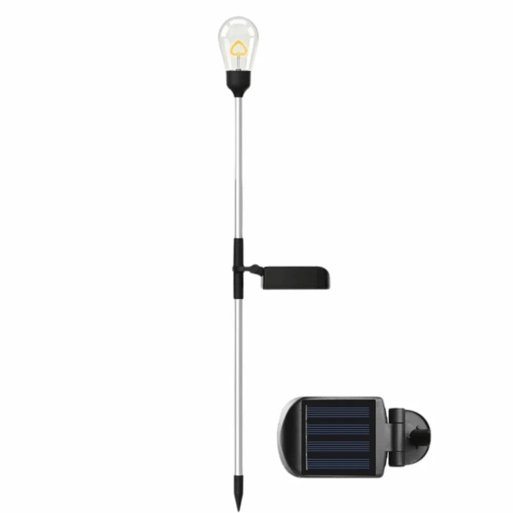 Solar Pathway Stake Light IP65 Waterproof 3000K Tungsten Filament Outdoor Garden Landscape Light