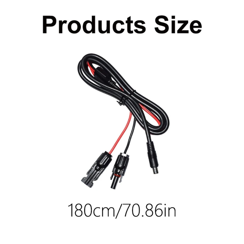 Solar Panel Adapter Cable 8mm DC8020 Conversion High Efficiency for Portable Power Stations Easy Carry