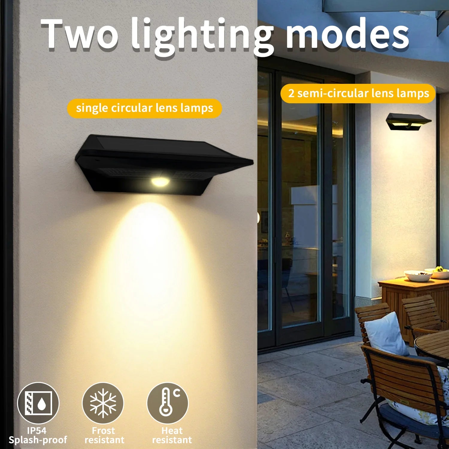 Solar Fence Lights, Radar Sensor Dusk to Dawn Deck Light, IP54 Holiday Decoration Garden Lights for Wall/Yard/Railing/Pathway