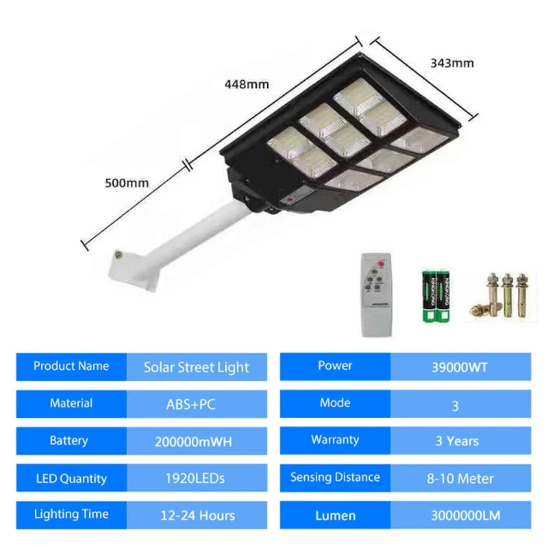 GOBORTONE YX123TB Solar Street Light 5000000LM IP67 Waterproof LED Garden Plaza Yard CCC CQC EMC FCC GS LVD SAA UL VDE RoHS 3-Year Warranty