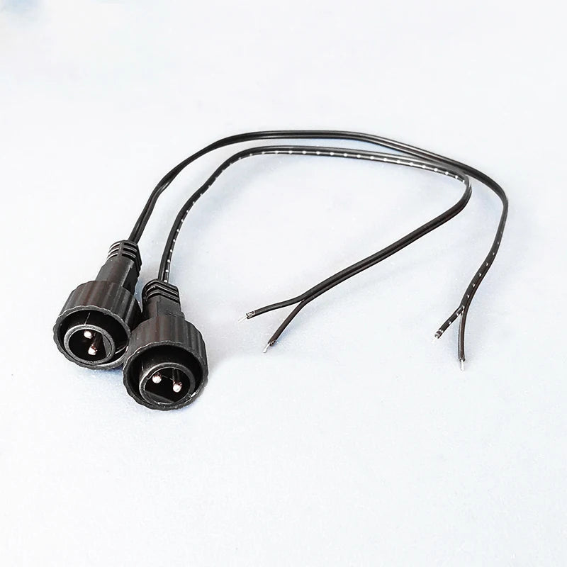 2Pin LED Connector with 25cm Wire for Solar String Lights 1A 0.25 Square IP65 Outdoor Waterproof Extension Cable for Solar Panel PRIME RJ SOLAR PH