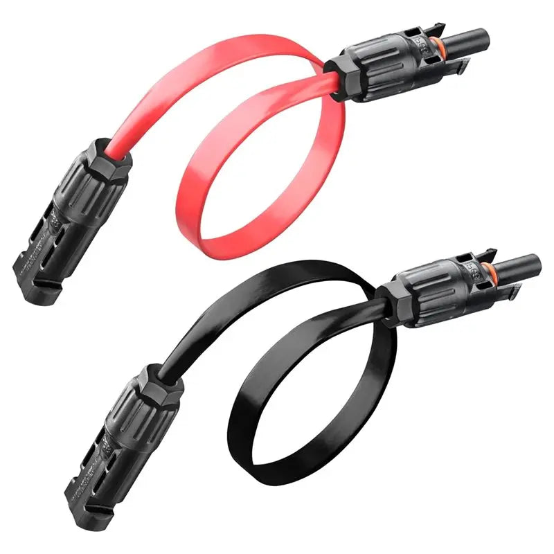 ABZV 65cm 12AWG Flat PV Solar Panel Cable Window Balcony Wire for Portable Power Station