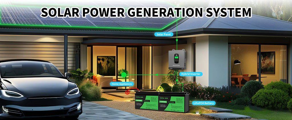 DATOUBOSS Solar Hybrid Inverter 1800W 12V Built in MPPT Charge Controller for Home Use RV Camping Off Grid Power Supply