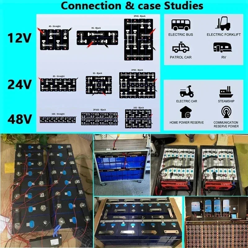 3.2V 360Ah Lithium Iron Phosphate Battery 1C Continuous Discharge 0.1-0.3mΩ Low Internal Resistance for Electric Boat Motor AAAA