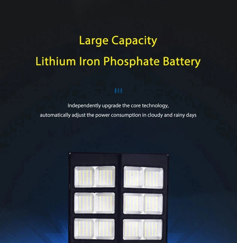 GOBORTONE YX123TB Solar Street Light 5000000LM IP67 Waterproof LED Garden Plaza Yard CCC CQC EMC FCC GS LVD SAA UL VDE RoHS 3-Year Warranty
