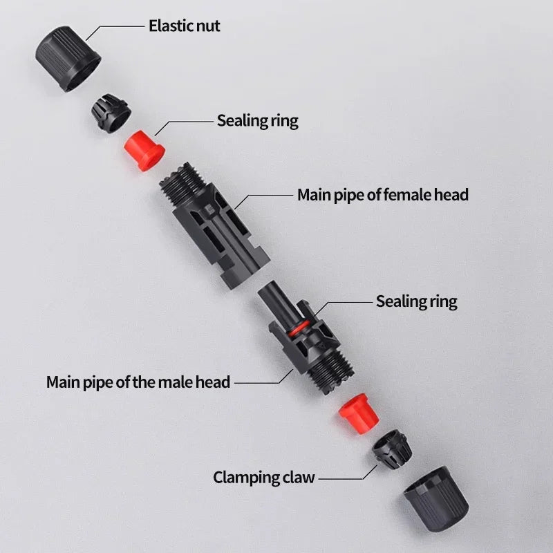 600/400/200/100/10Pcs Solar Panels Connectors Kit, PV Plug 1000V DC 30A, for Photovoltaic MC Cable 2.5/4/6mm² PRIME RJ SOLAR PH