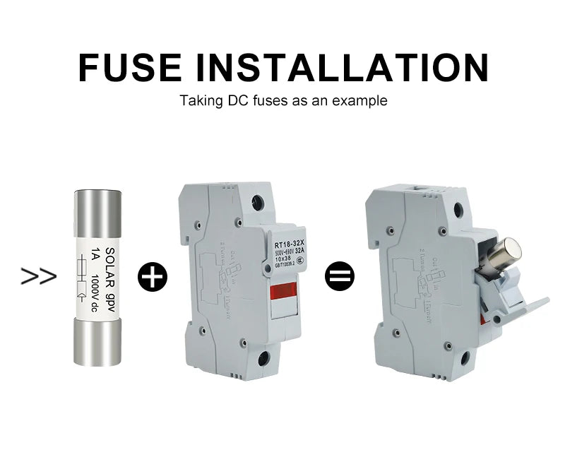 DC PV Fuse 1000V High Voltage For Solar System Short Circuit Protection 1A 2A 3A 4A 5A 6A 8A 10A 15A 20A 25A 30A 32A PRIME RJ SOLAR PH