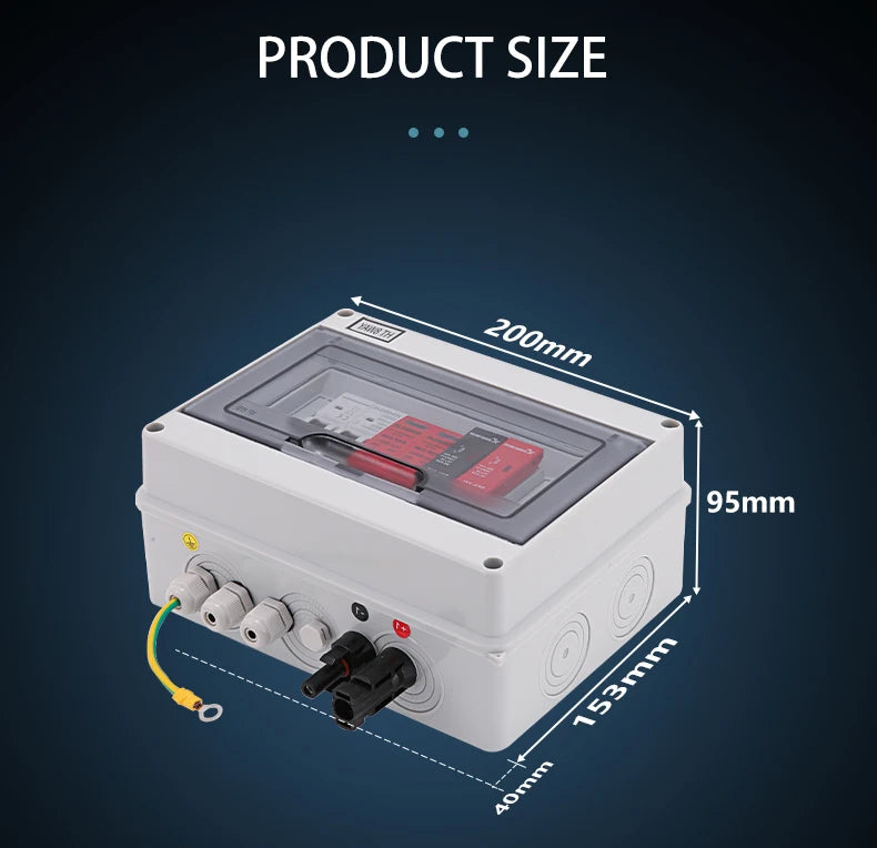 Solar photovoltaic PV Combiner Box With Lightning Protection 1 in 1 out DC 600V Fuse IP65 MCB SPD DB for Solar Panel  Box