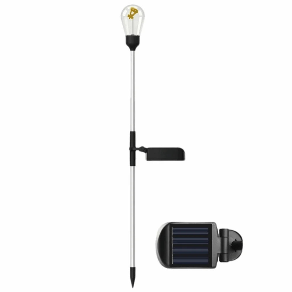 Solar Pathway Light IP65 Waterproof 3000K Tungsten Filament Simple Installation Outdoor Garden Landscape