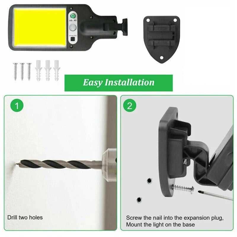 Solar Street Lights Outdoor Wireless Solar Security Wall Light Motion Sensor with 3 Lighting Modes for Courtyard Garden Patio