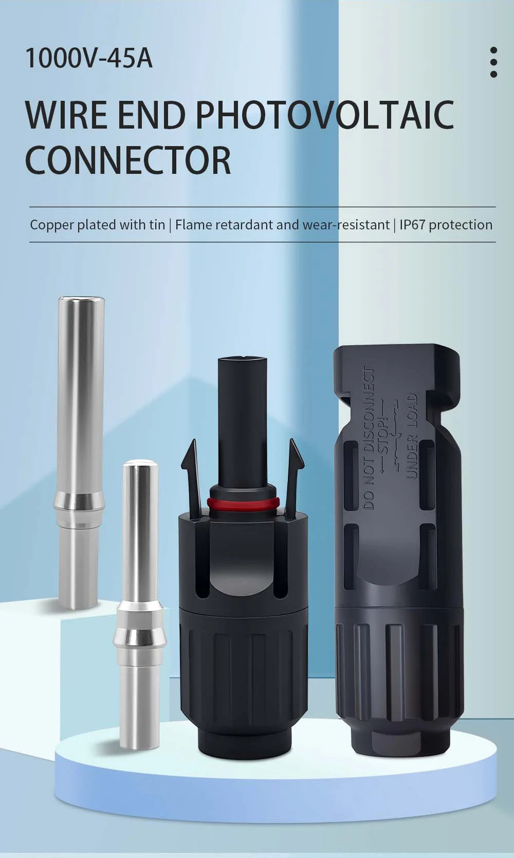 TOMZN 2 sets of PV Solar Connectors 1000V 1500V 32A 45A Panel Branch PV Photovoltaic Wire/Board Terminal Box Inverter IP67 10LOT PRIME RJ SOLAR PH