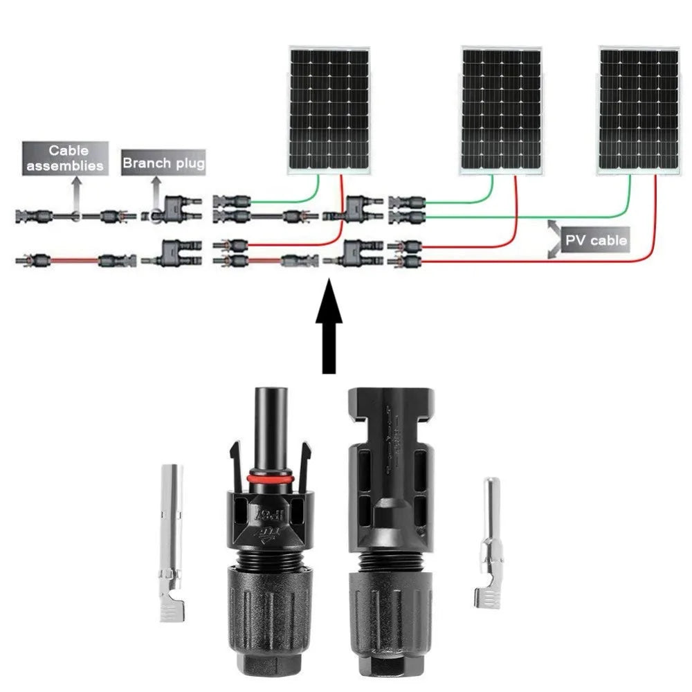 30 Pairs Solar Connector 1000V Solar Plug 30A for PV Cable Connection UV Resistant IP67 Male Female Connector PRIME RJ SOLAR PH