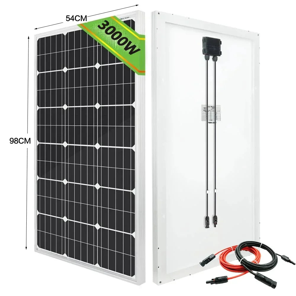 3000W Ultra High Power Solar Panel 12V 24V Efficient Charging Outdoor Household Camping Solar Power Generation System CE FCC
