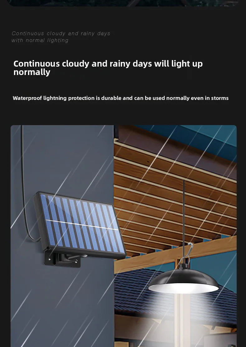 Solar lamp split type solar one tray two super bright pendant light indoor and outdoor remote control light light control waterp