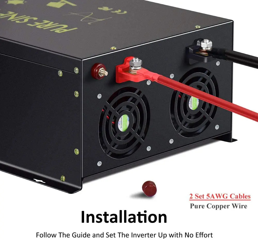 Pure Sine Wave Solar Inverter 12V 220V 10KW Off Grid PV 24V/36V/48V/60V/72V/96V/110V DC to 120V/230V AC Converter Wired Control PRIME RJ SOLAR PH