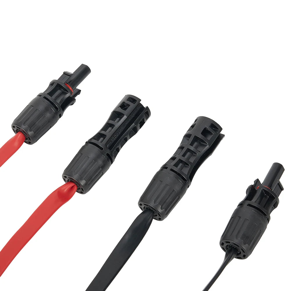 Flexible Flat Solar Cable 100cm 1500V 50A PV Connector Compatible Copper Wire Core for Casement Window Installation