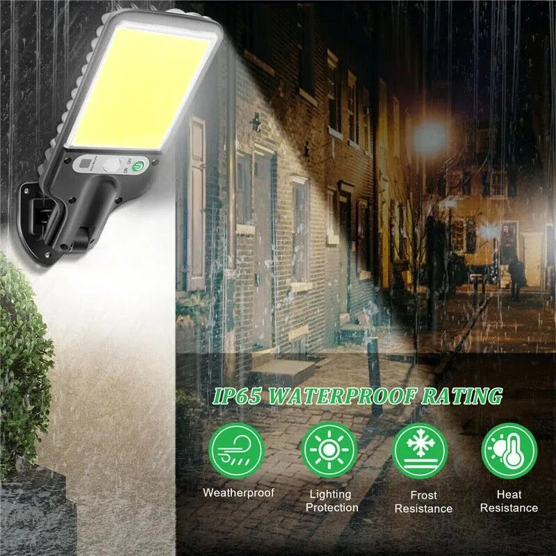ZTREE Solar Street Light Outdoor Wireless Security Wall Light Motion Sensor 3 Lighting Modes Courtyard Garden Patio UL CE