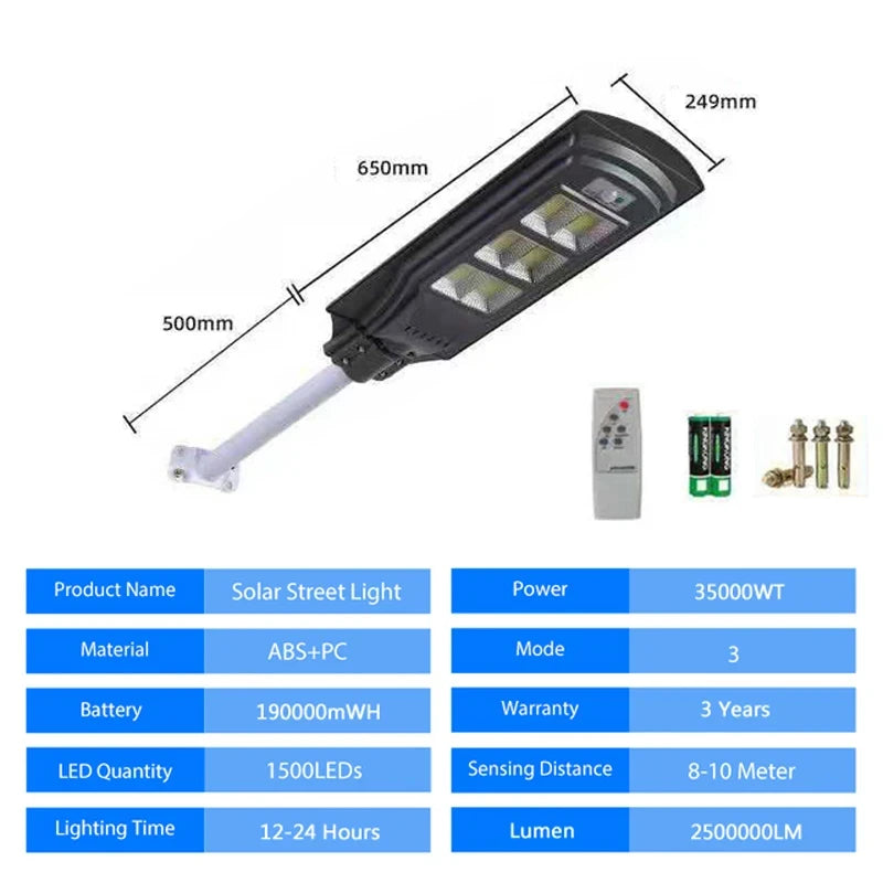GOBORTONE YX123TB Solar Street Light 5000000LM IP67 Waterproof LED Garden Plaza Yard CCC CQC EMC FCC GS LVD SAA UL VDE RoHS 3-Year Warranty