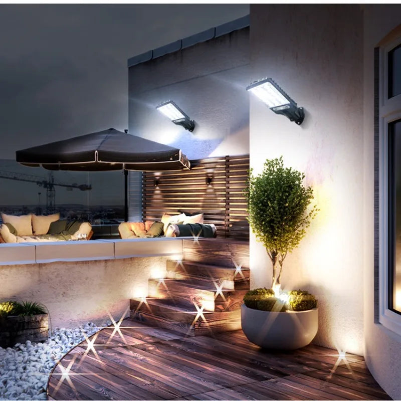 ZTREE Solar Street Light Outdoor Wireless Security Wall Light Motion Sensor 3 Lighting Modes Courtyard Garden Patio UL CE