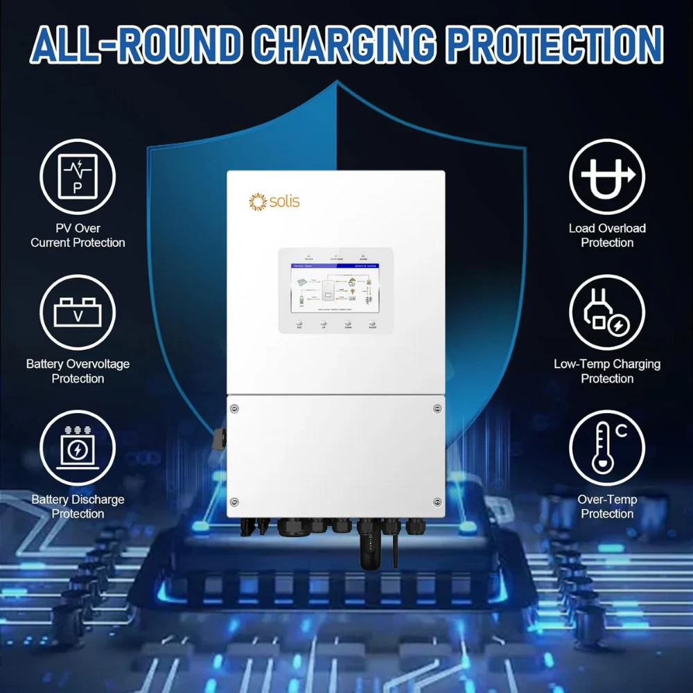 High Power Solis 6000W Hybrid Inverter S6-EH2P6K02-SV-YD-L 220V Three Phase for On-grid Off-grid Residential