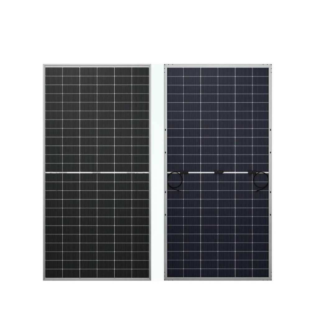 BR-BDG460w-480w-B Bifacial PV Solar Panel 460W 470W 480W Half Full Black Dual Glass CE RoHS ISO9001 IEC 12-Year 25-Year Output Power Guarantee