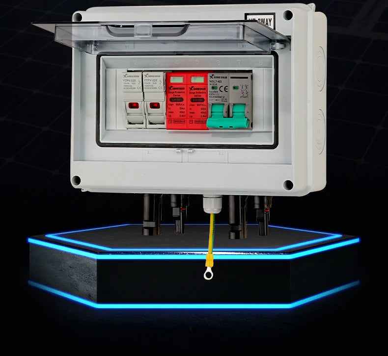 XIONGISOLAR High-quality 600V PV Combiner Box 1-In-1-Out DC with Fuse MCB SPD for Solar Panel Photovoltaic Protection Box