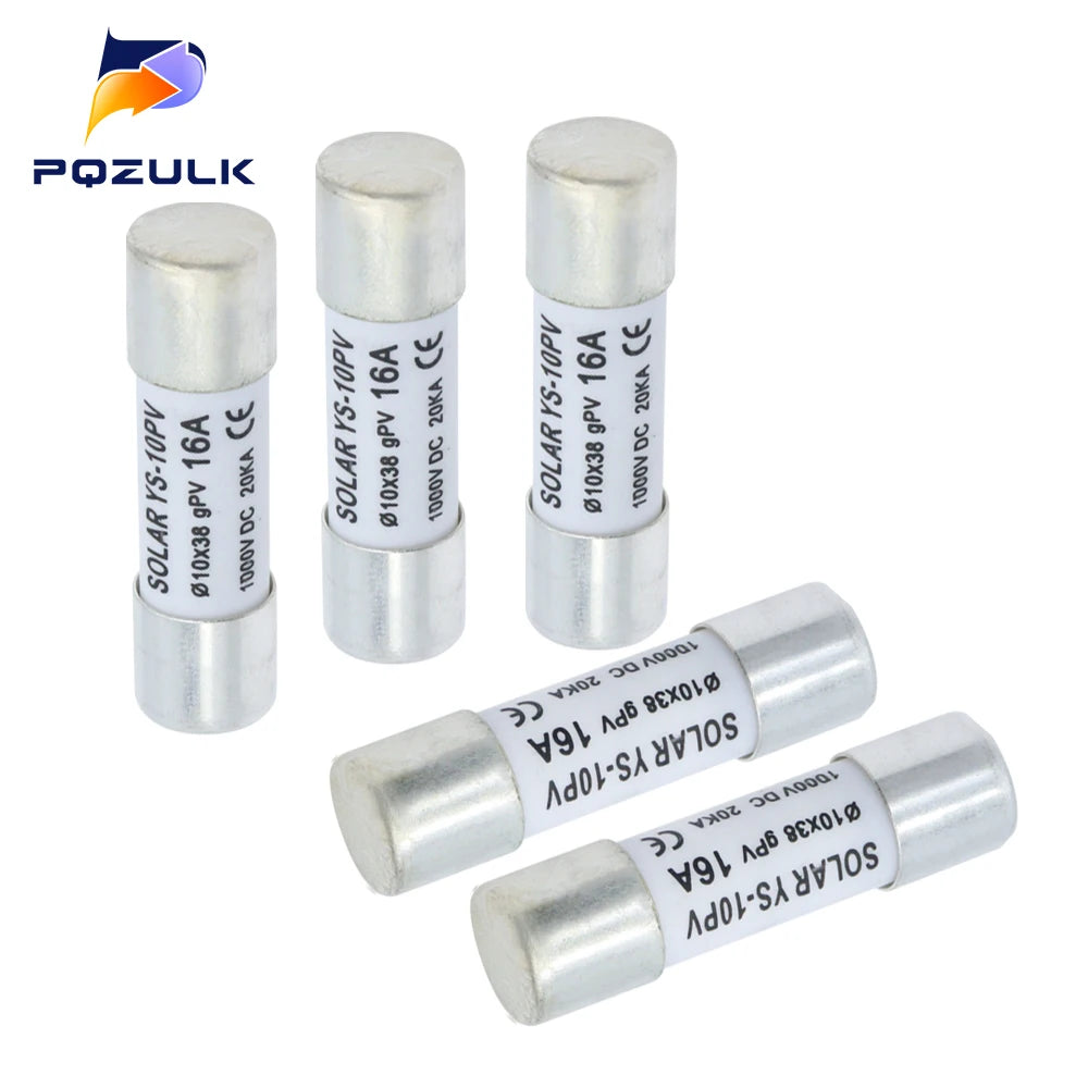 Solar DC Fuses 1000V PV Photovoltaic 6A 10A 15A 20A 25A 30A 10*38MM High Voltage for Solar System Short Circuit Protection gpV PRIME RJ SOLAR PH