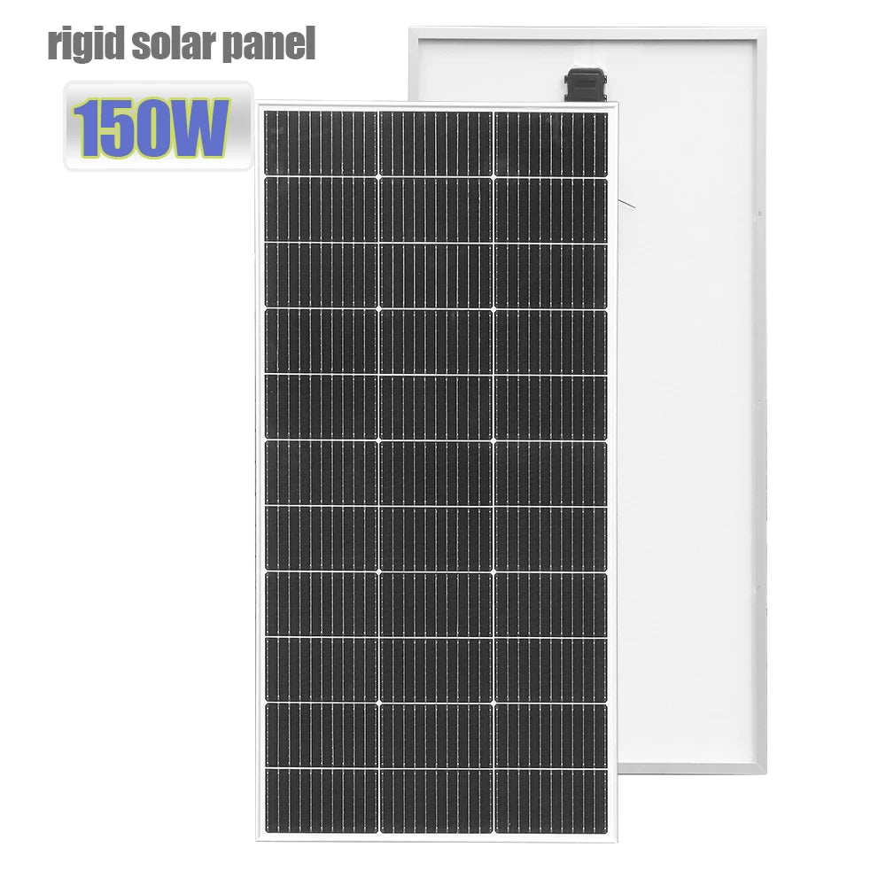 Rigid Glass Solar Panel 150W / 300W Monocrystalline Cell PV Photovoltaic Module 12v 24v Battery / plug and play system Home Car PRIME RJ SOLAR PH