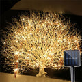 200 LED 2M Solar Copper String Light Waterproof Outdoor Garden Fairy Garland Wedding Party Christmas Tree Home