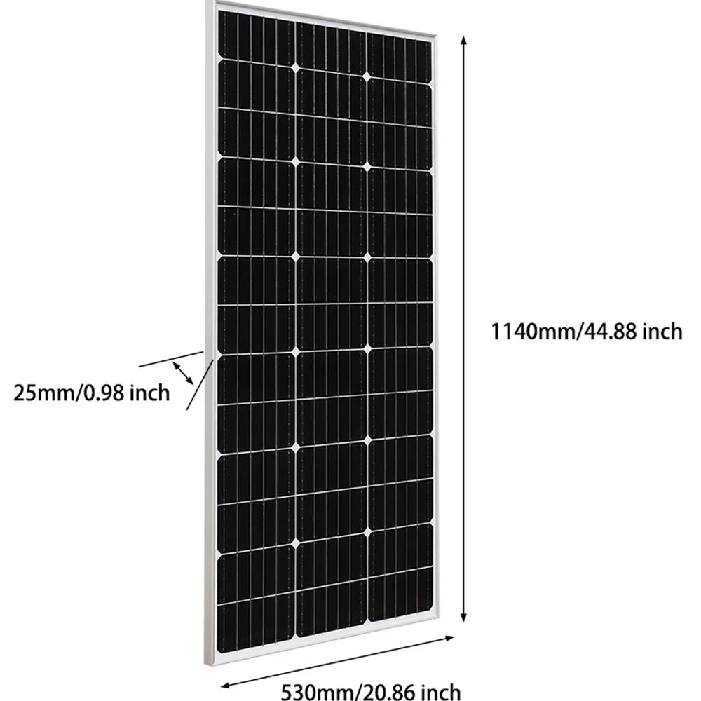 Rigid Glass Solar Panel 150W / 300W Monocrystalline Cell PV Photovoltaic Module 12v 24v Battery / plug and play system Home Car PRIME RJ SOLAR PH