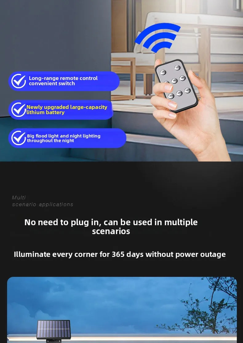 Solar lamp split type solar one tray two super bright pendant light indoor and outdoor remote control light light control waterp