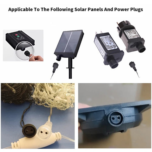 2Pin LED Connector with 25cm Wire for Solar String Lights 1A 0.25 Square IP65 Outdoor Waterproof Extension Cable for Solar Panel PRIME RJ SOLAR PH