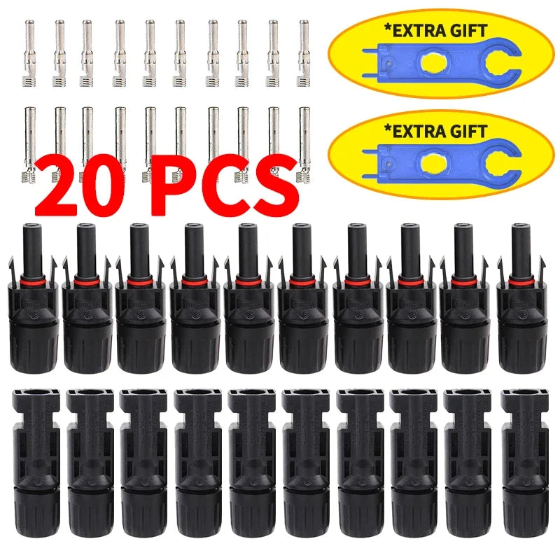 Free Shipping 400/200/100/10 Pcs Solar Connector PV Plug 1000V DC 30A  Connectors Kit for Photovoltaic PV/MC Cable 2.5/4/6mm²