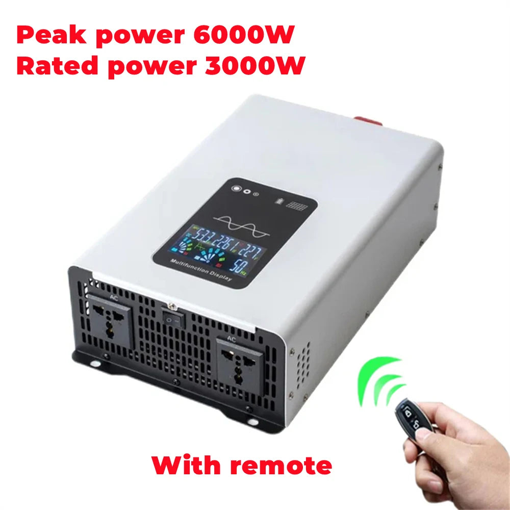 Pure Sine Wave Inverter 8000W 10000W 12000W DC 12V 24V 48V 60V 72V to AC 110V 220V Converter RV Vehicle Solar Inverter CE