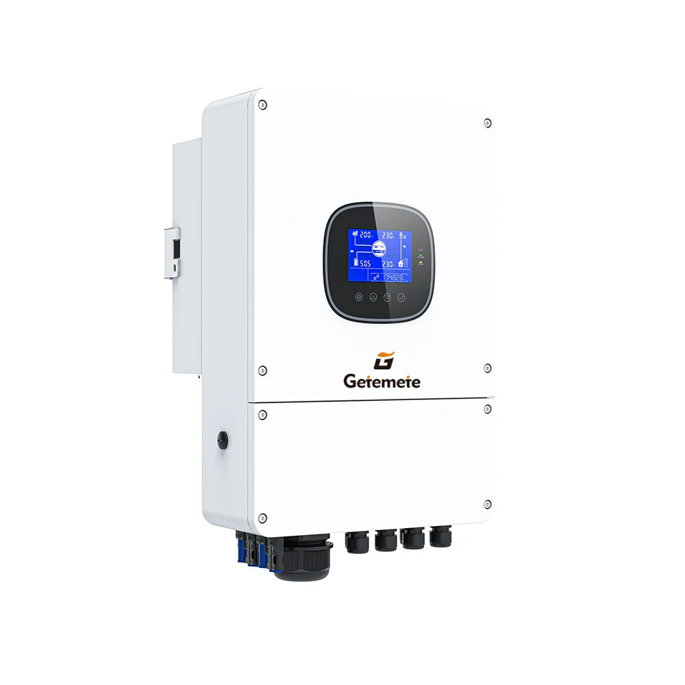 Getemete 6000W 48V 230Vac Pure Sine Wave Hybrid Inverter MPPT 135A Solar Charger Max PV Input Voltage 500VDC Off-Grid
