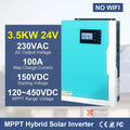 Solar Invert 3.5KW AC 220V DC 24VDC MPPT 110A 500VDC PV Input Pure Sine Wave Hybrid Invert 3500W with WIFI