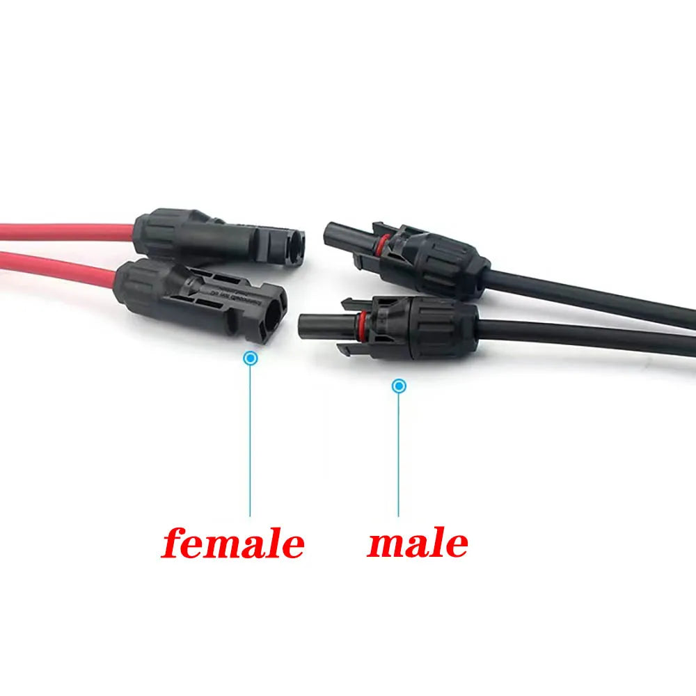 2 in 1 PV Y Branch Solar Parallel Connector 4mm2 1000V Solar Cable Photovoltaic System Male To Female Plug Connector red black PRIME RJ SOLAR PH