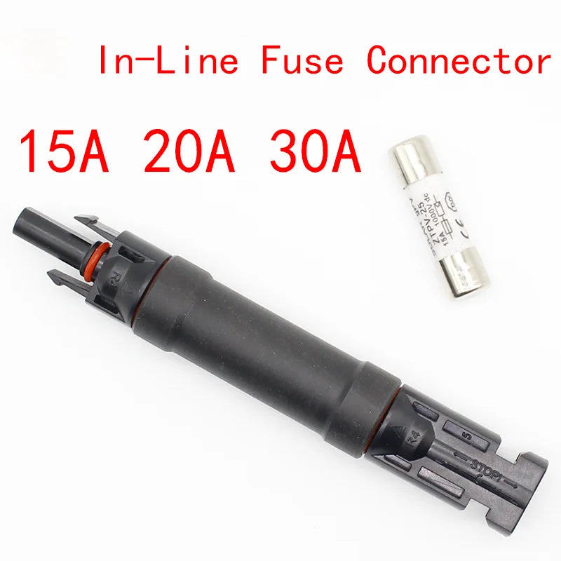 1pcsFuse Holder Protective Connector Fuse protection 1000 VDC Male to Fem PV Photovoltaic Solar Diode Waterproof 15A/20A/30A PRIME RJ SOLAR PH