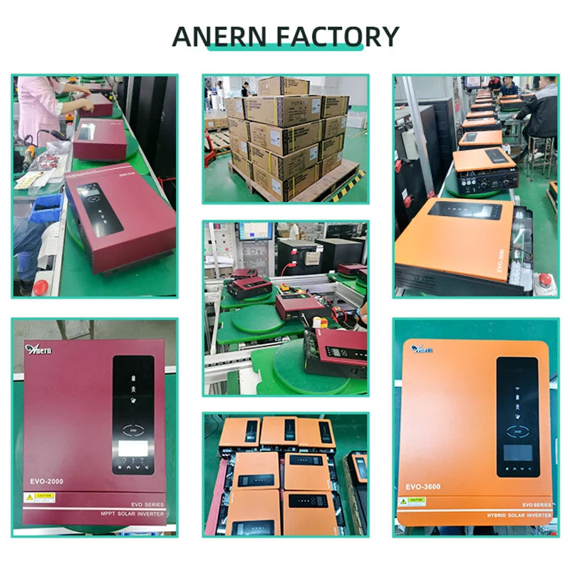 ANERN AN-SCI-MAX Hybrid Solar Inverter 1kW 3kW 4.2kW 6.2kW 10.2kW Built-in MPPT 500VDC PV 230VAC 12V 24V 48V Pure Sine Wave CE RoHS