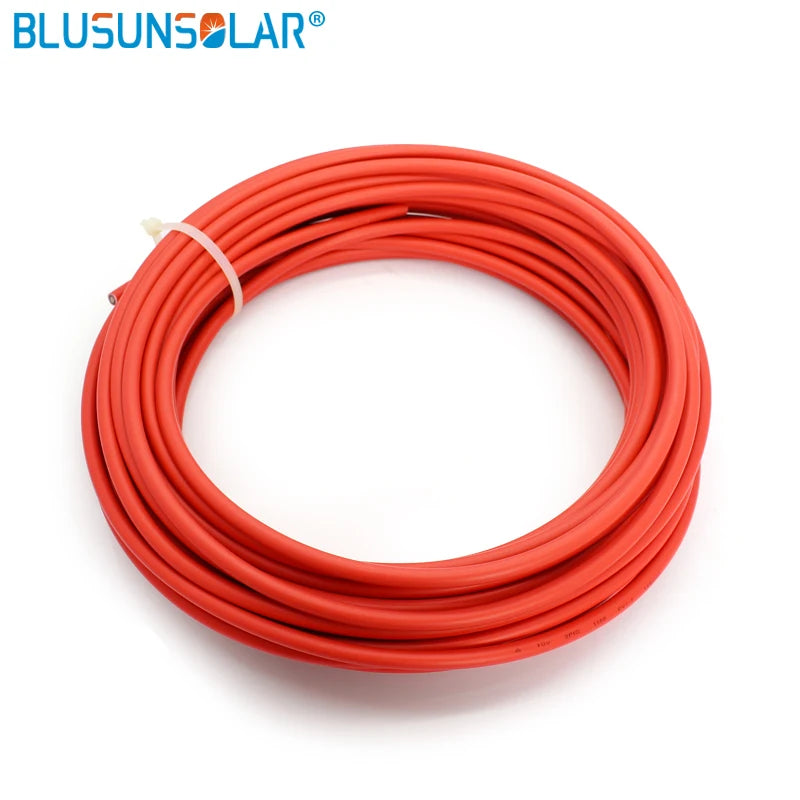 20 Meters 1500V Solar Photovoltaic Wire Red Black Single Core 4mm2/6mm2 12/10AWG Cable Tinned Copper XLPE Jacket for PV Panels PRIME RJ SOLAR PH