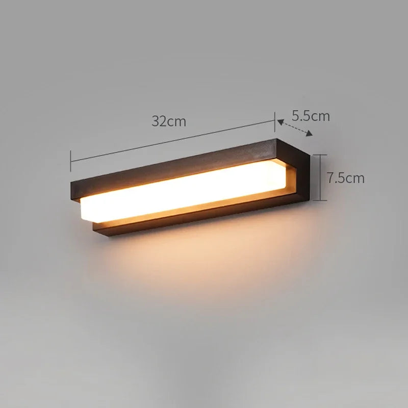 Solar LED  Outdoor  Lights Garden Balcony Waterproof Decor Solar Powered Lamp Porch Stairs Energy-saving Three-color Wall Light