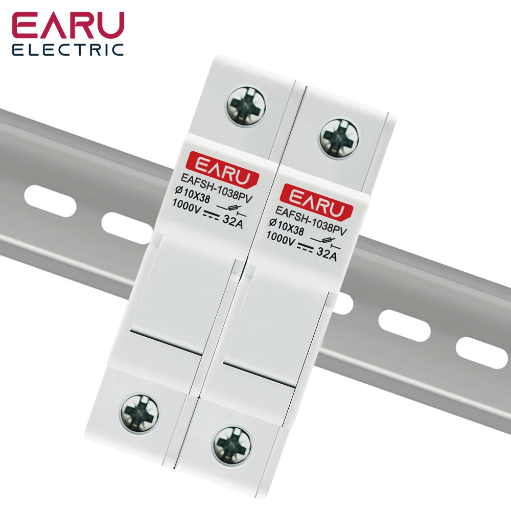 One Set 2P Parallel DC Fuse Holder 10*38mm High Voltage Solar PV 1000V 6A-32A Base Photovoltaic System Protection Protector gpV PRIME RJ SOLAR PH
